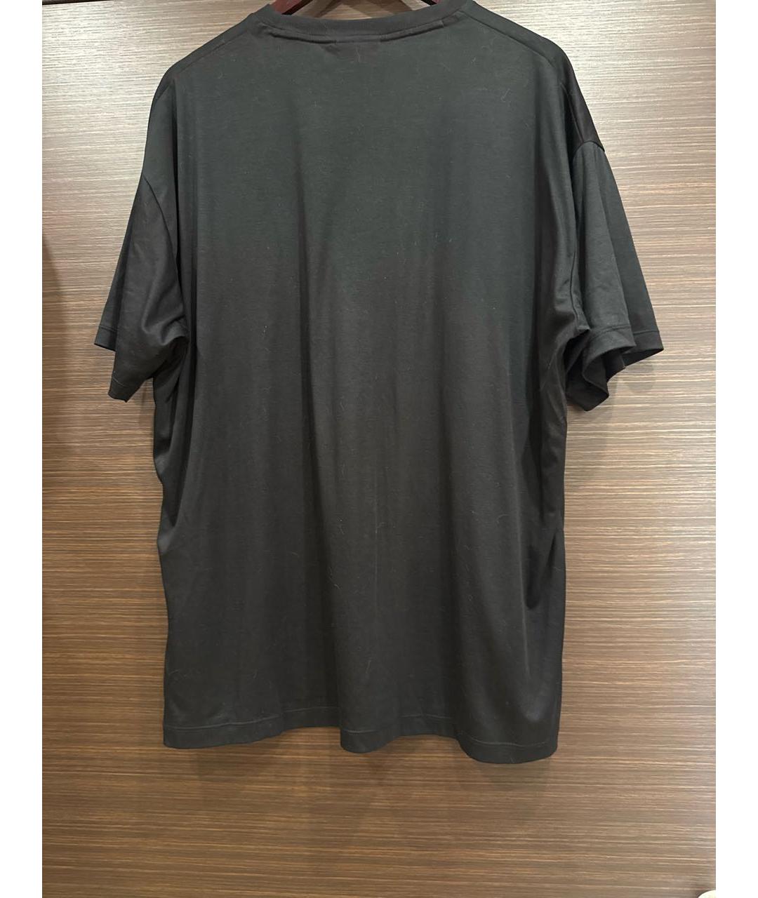 EMPORIO ARMANI Черная хлопко-полиэстеровая футболка, фото 2