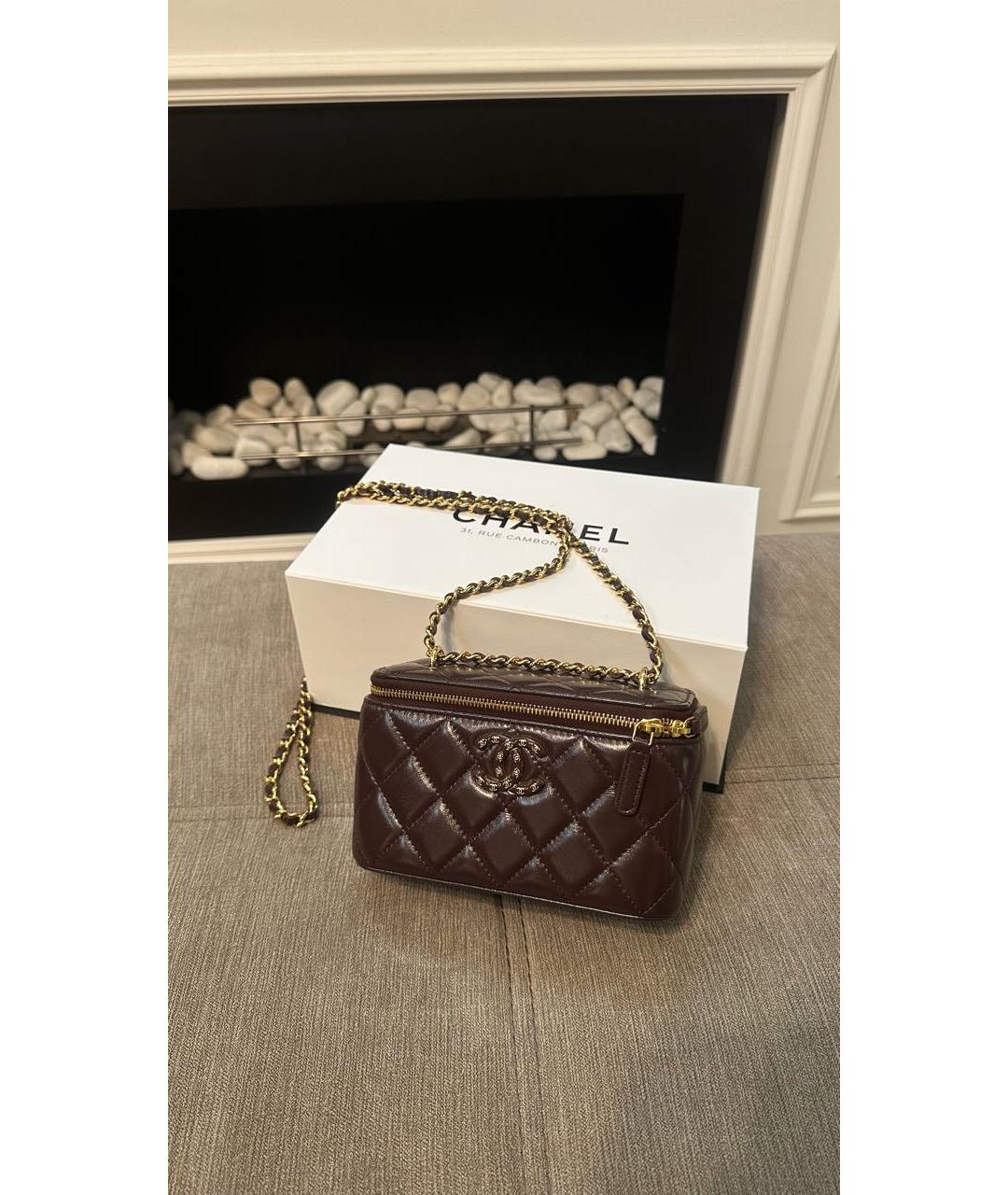 CHANEL Коричневая кожаная сумка через плечо, фото 3