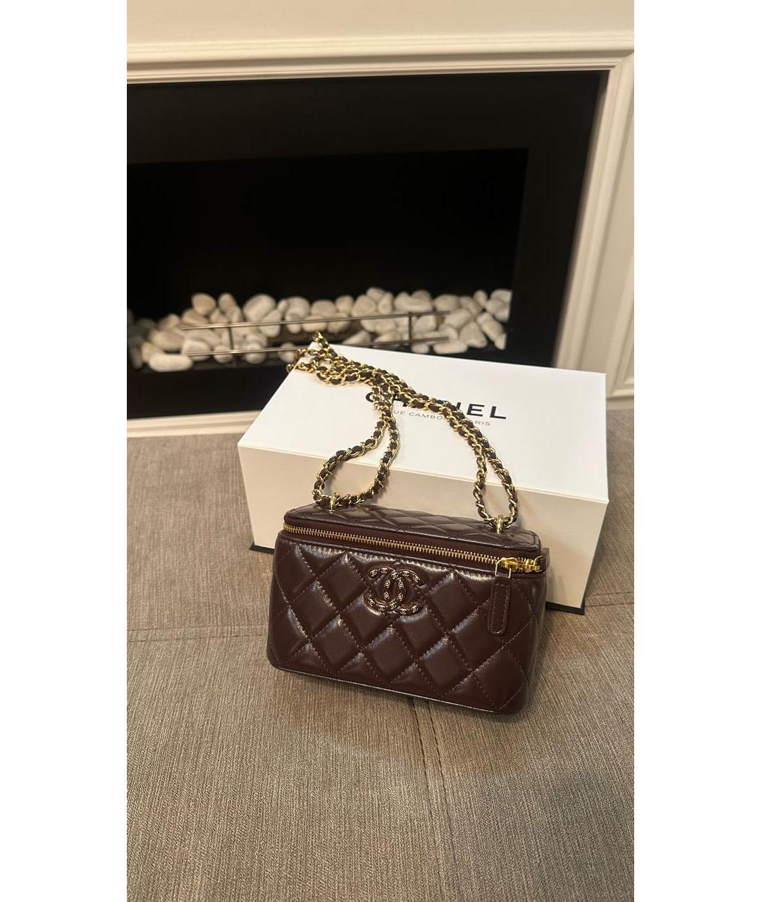 CHANEL Коричневая кожаная сумка через плечо, фото 2