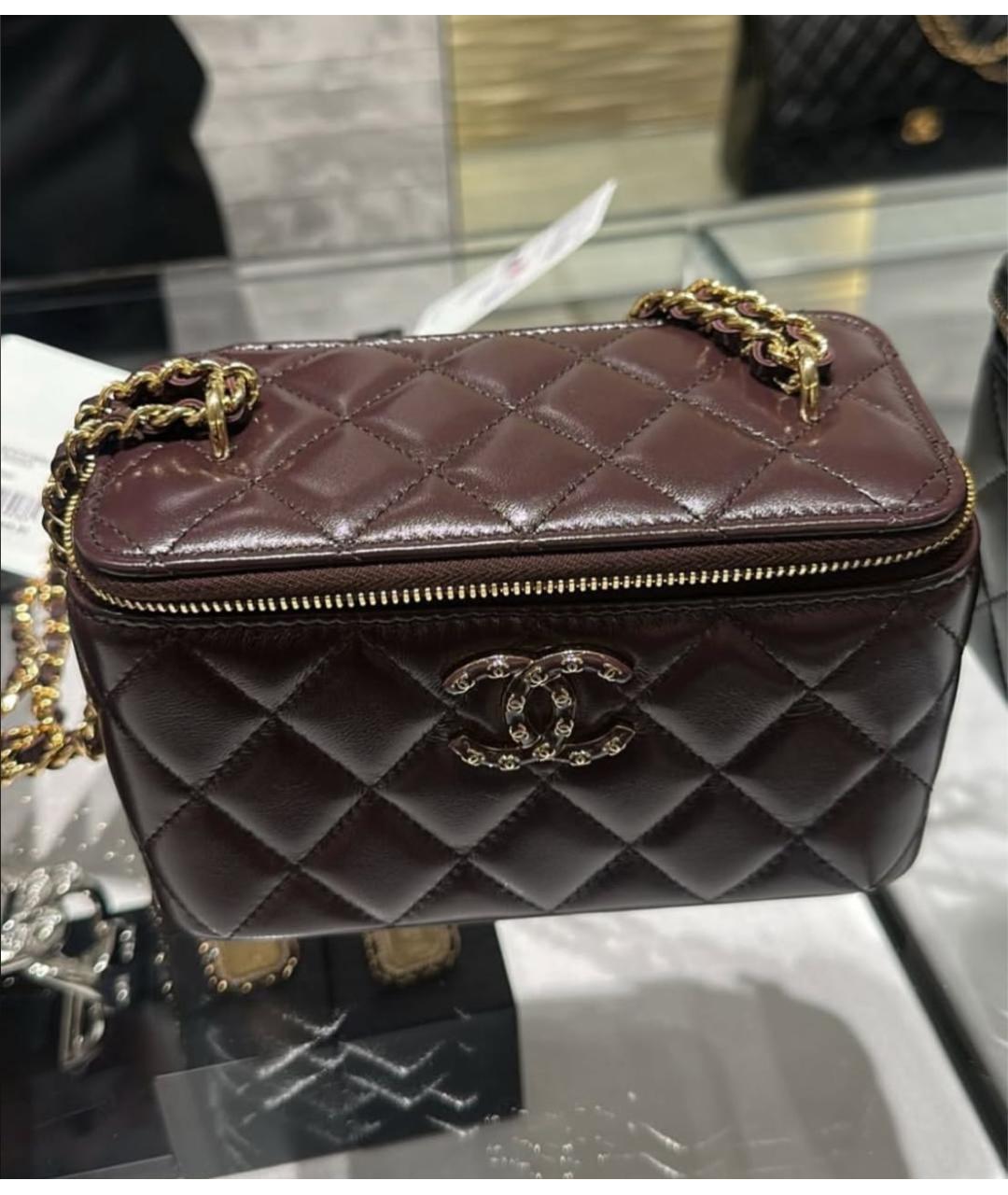 CHANEL Коричневая кожаная сумка через плечо, фото 5