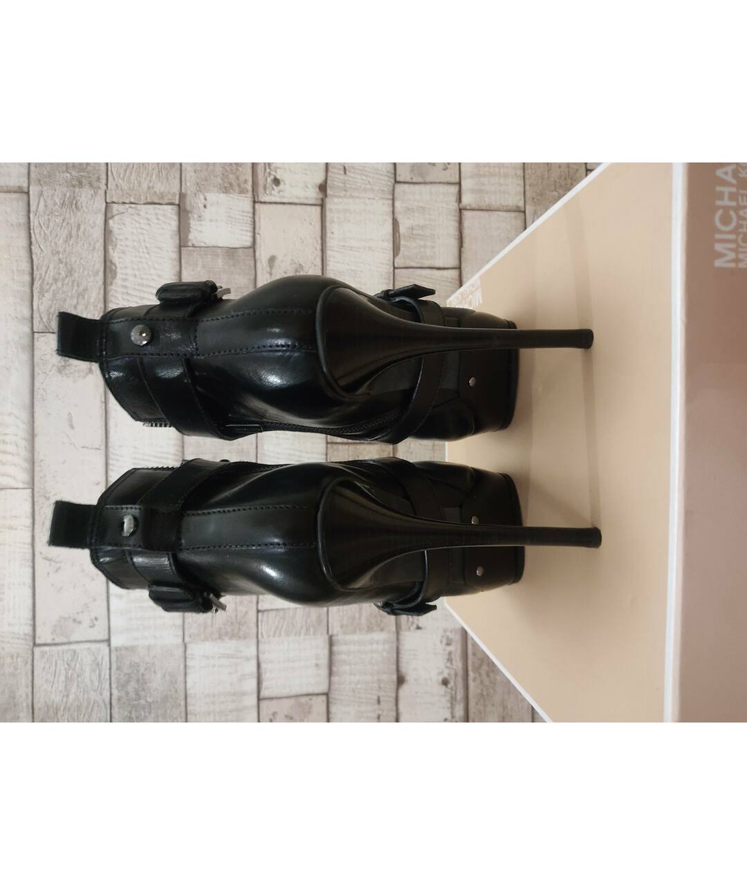 MICHAEL KORS Черные кожаные ботильоны, фото 4
