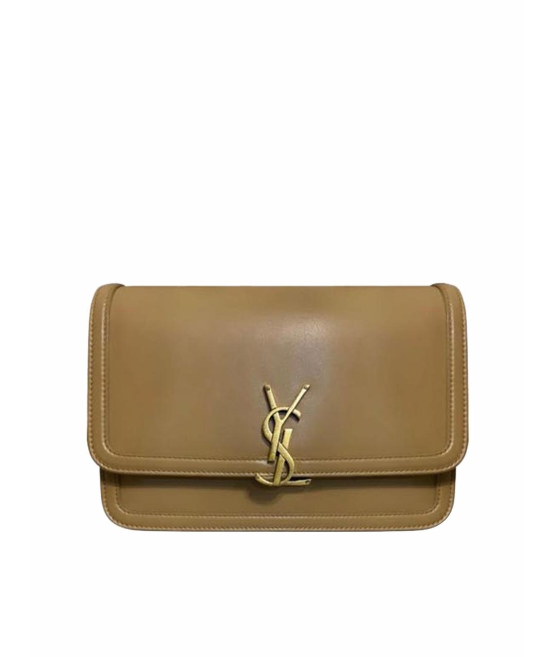 SAINT LAURENT Бежевая кожаная сумка через плечо, фото 1