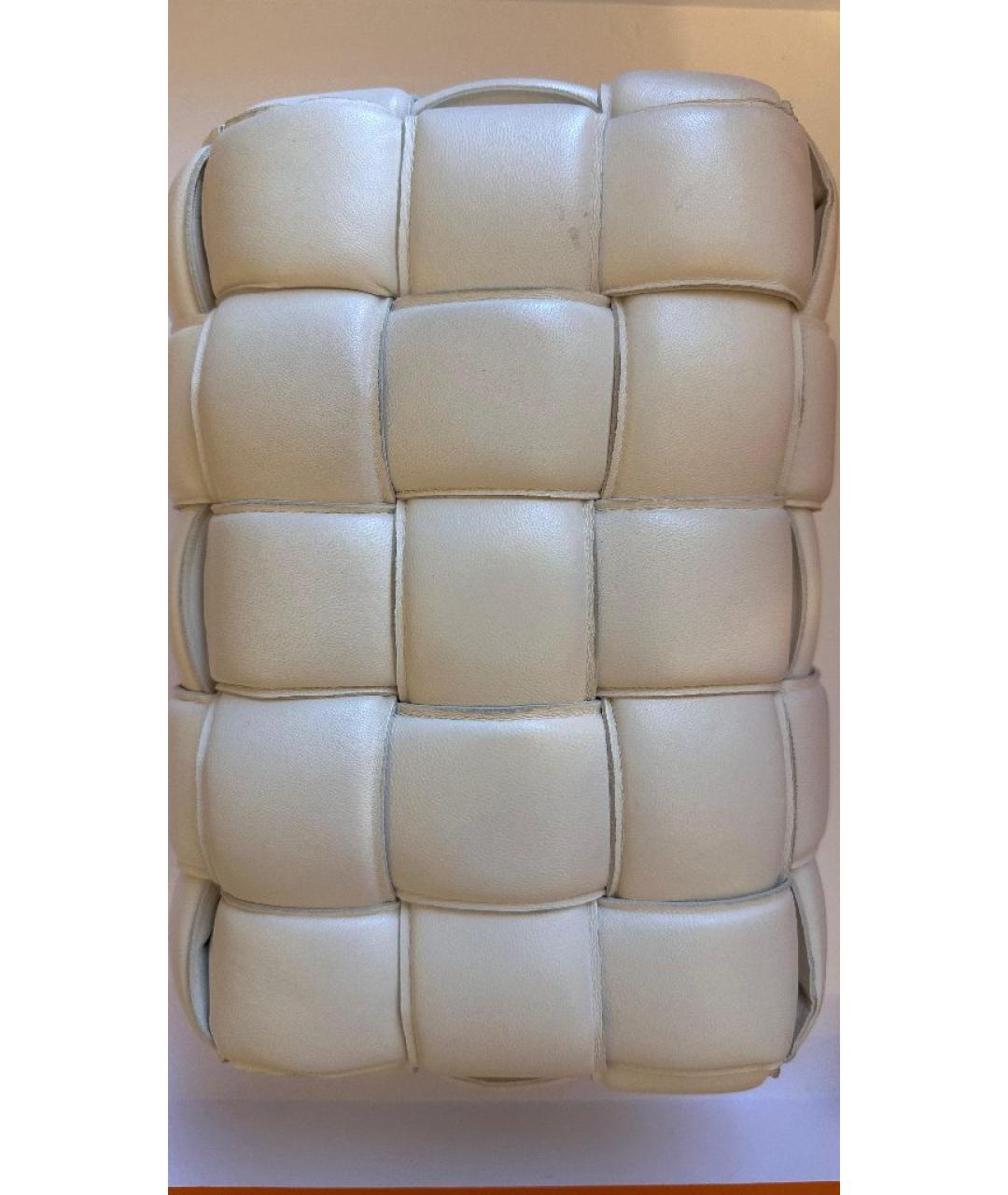 BOTTEGA VENETA Белая кожаная сумка через плечо, фото 2
