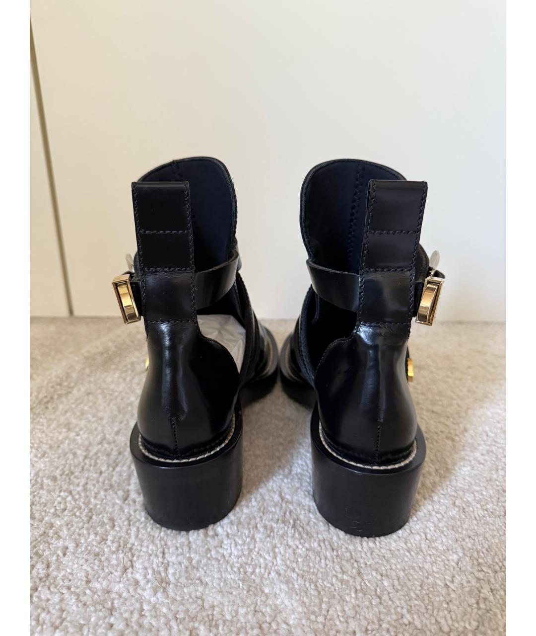 BALENCIAGA Черные кожаные ботинки, фото 4