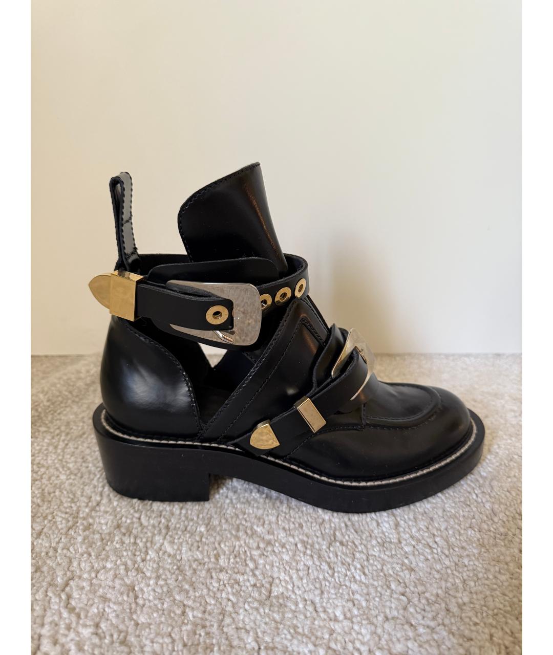 BALENCIAGA Черные кожаные ботинки, фото 8