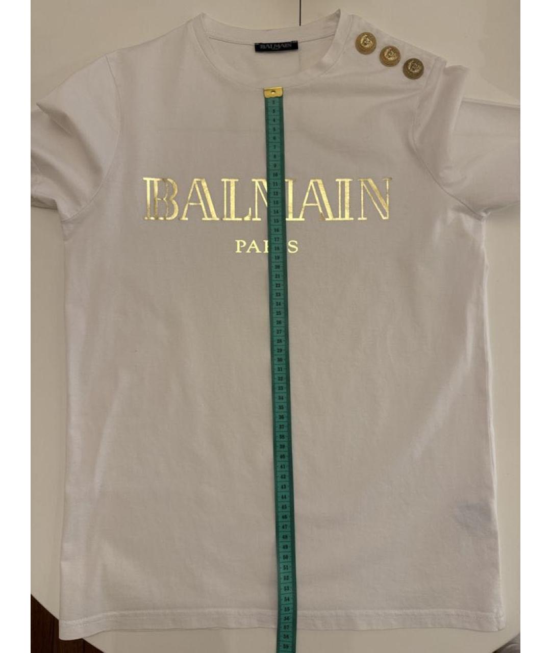 BALMAIN Белая хлопковая футболка, фото 4