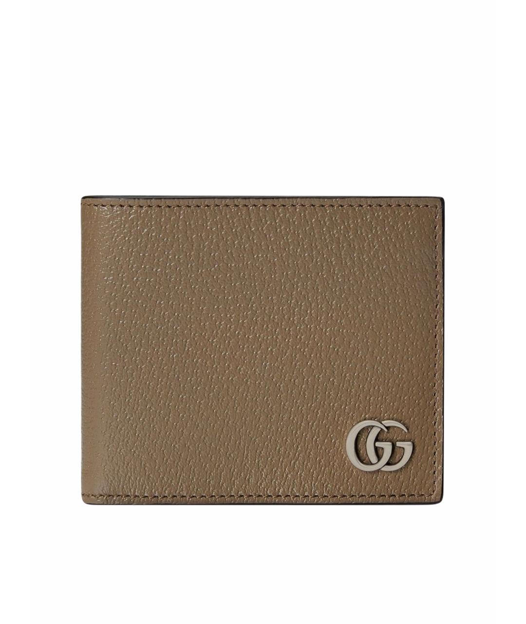 GUCCI Бежевый кожаный кардхолдер, фото 1