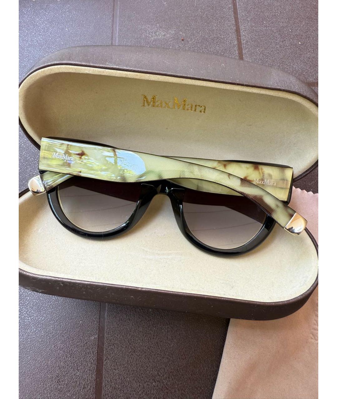 MAX MARA Хаки пластиковые солнцезащитные очки, фото 3