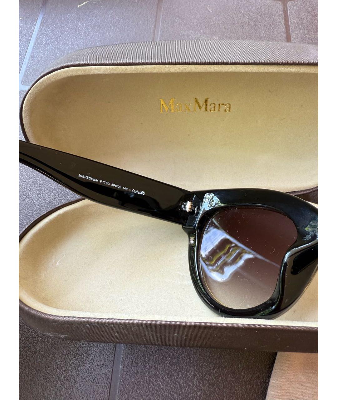 MAX MARA Хаки пластиковые солнцезащитные очки, фото 5