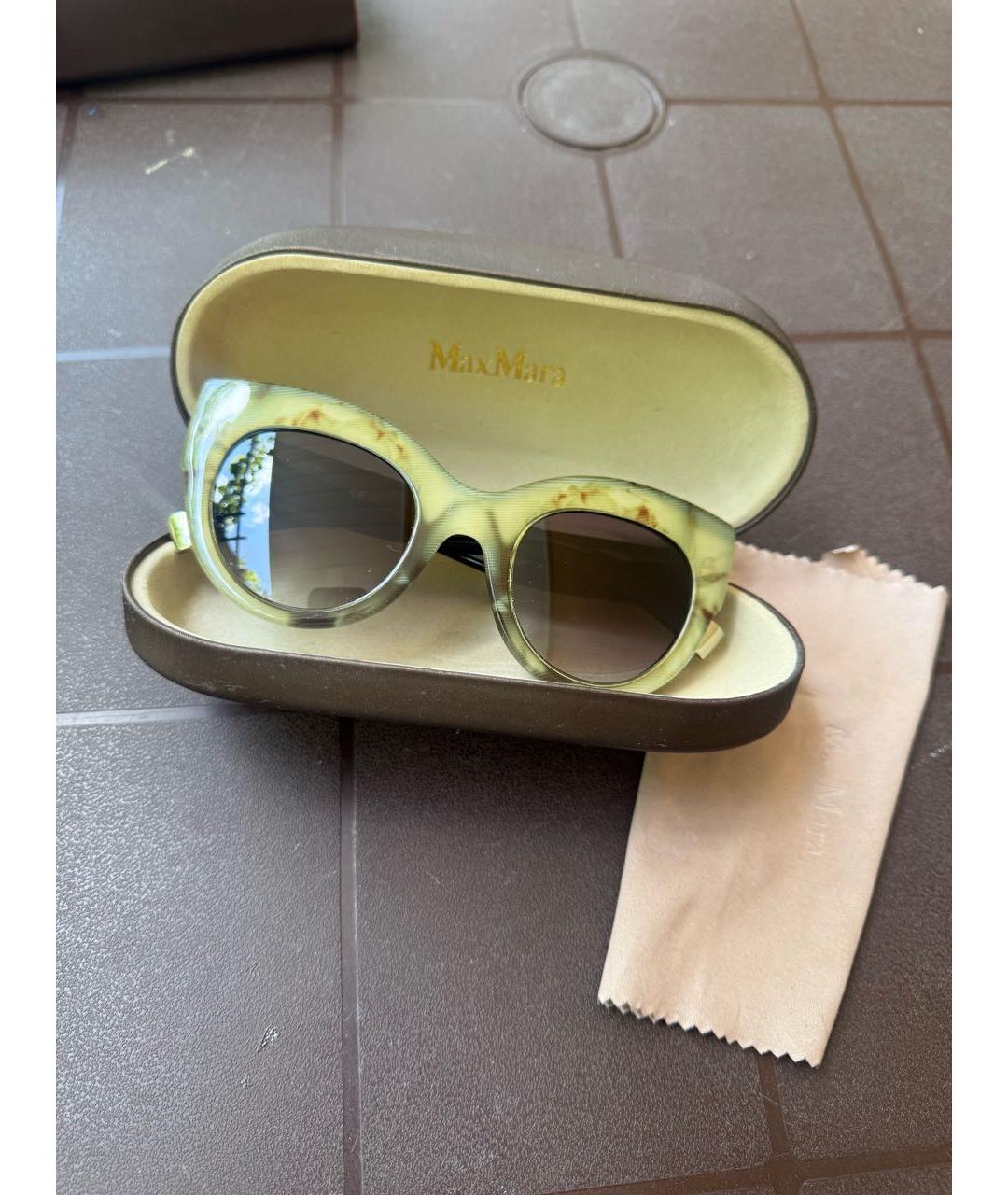 MAX MARA Хаки пластиковые солнцезащитные очки, фото 2