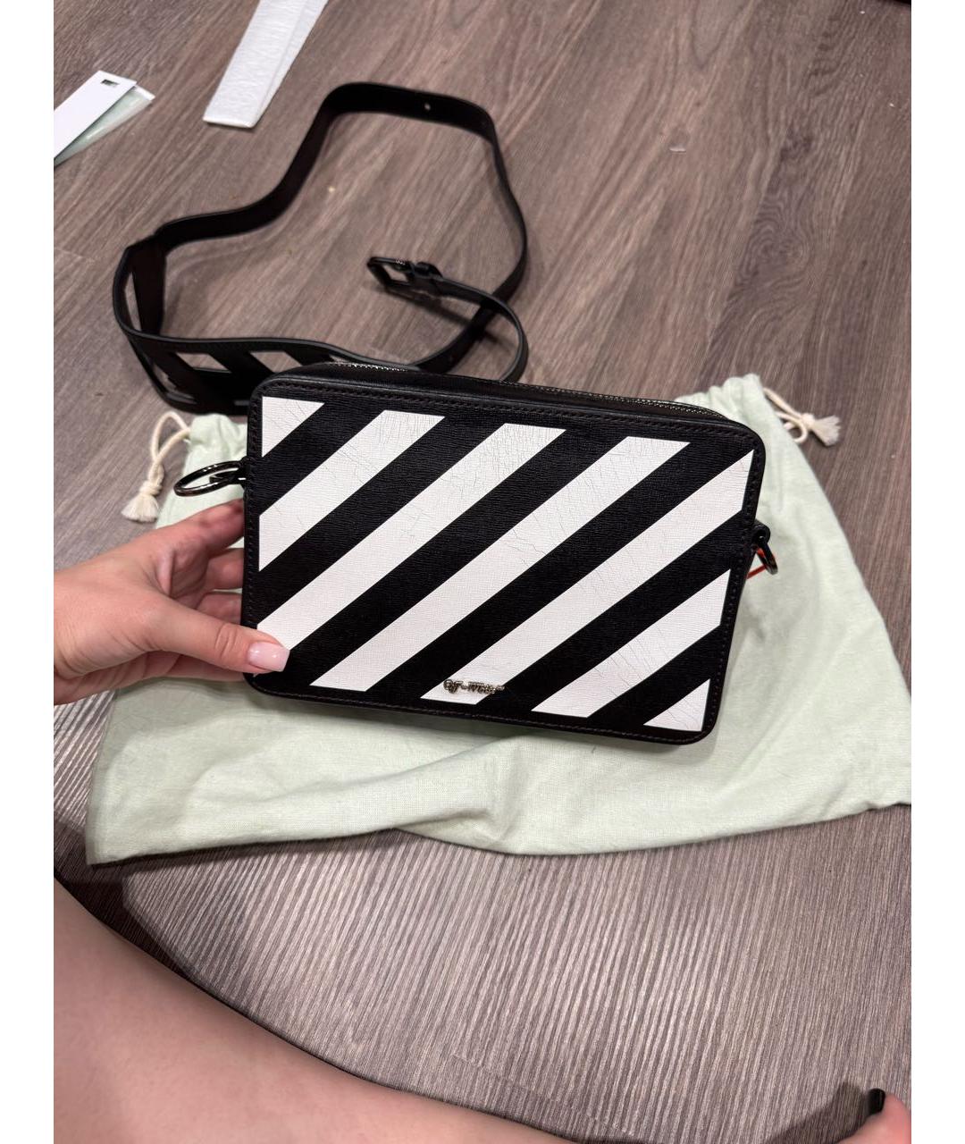 OFF-WHITE Черная твидовая поясная сумка, фото 2