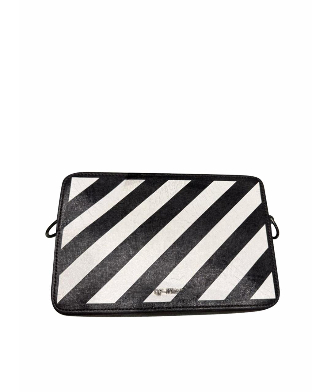 OFF-WHITE Черная твидовая поясная сумка, фото 1