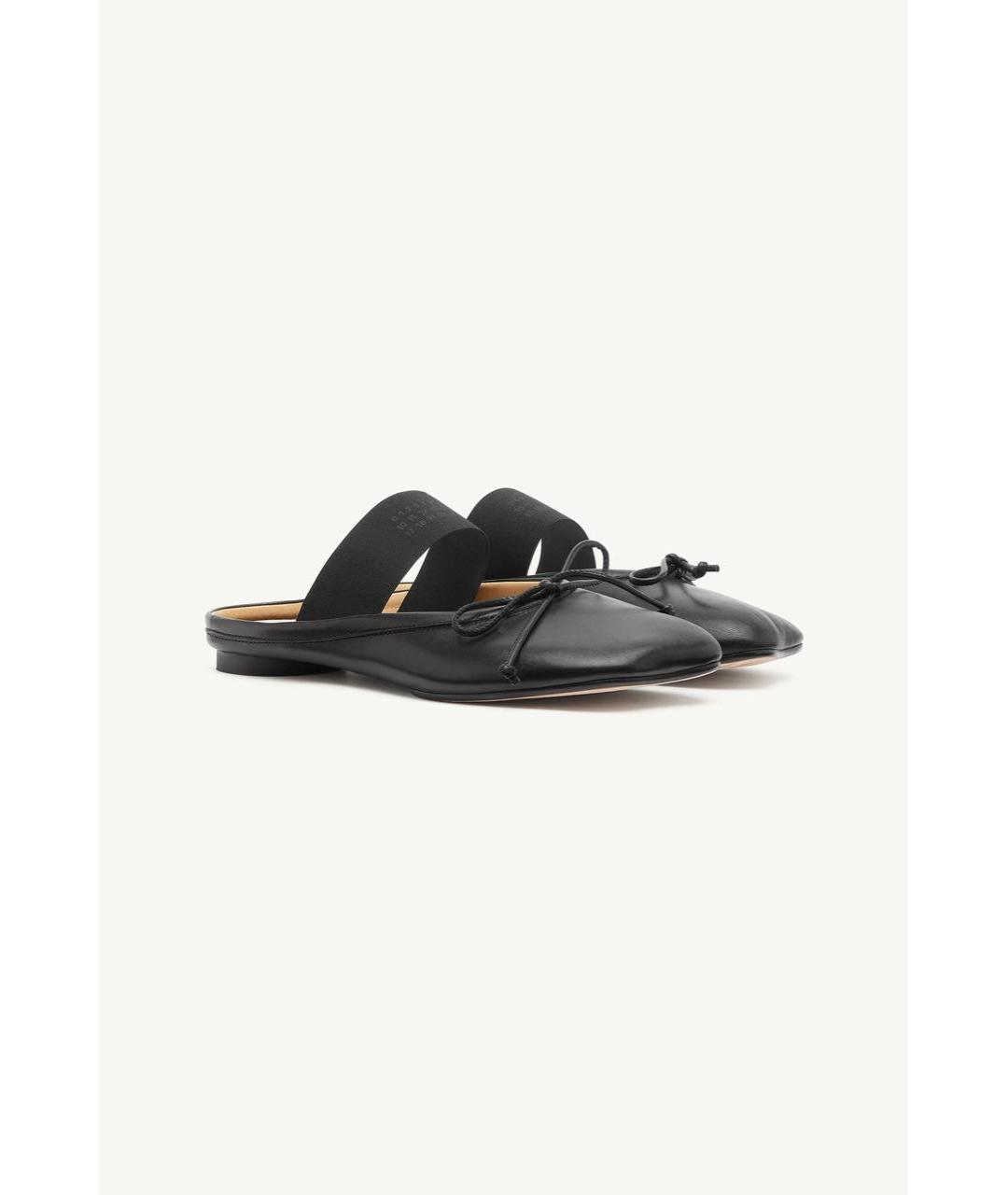 MM6 MAISON MARGIELA Черные кожаные мюли, фото 2
