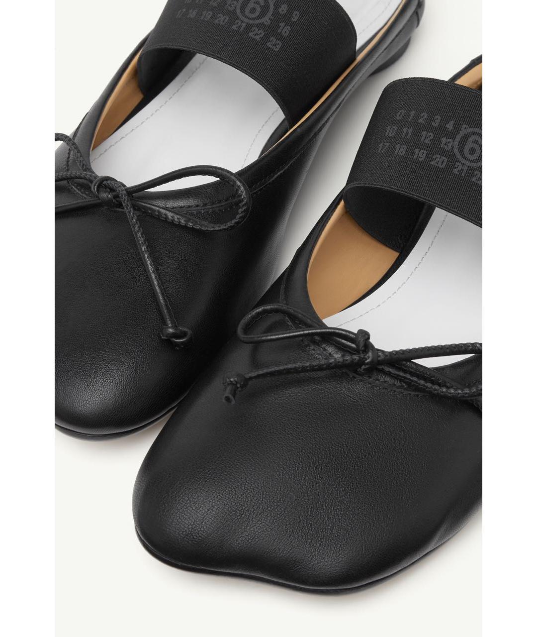 MM6 MAISON MARGIELA Черные кожаные мюли, фото 4