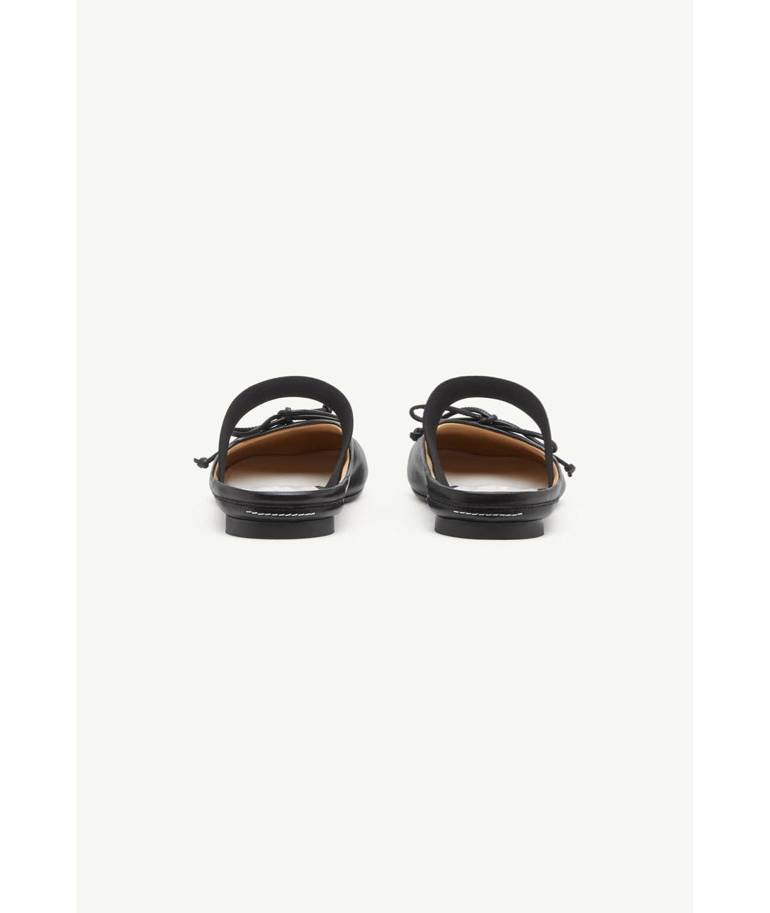 MM6 MAISON MARGIELA Черные кожаные мюли, фото 3
