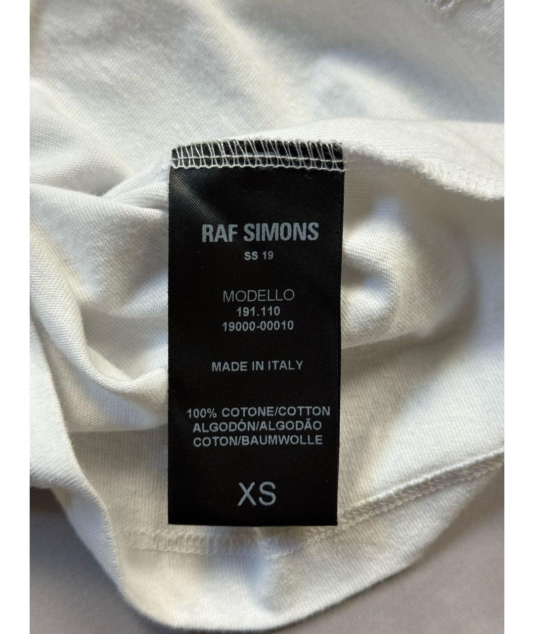 RAF SIMONS Белая хлопковая футболка, фото 7