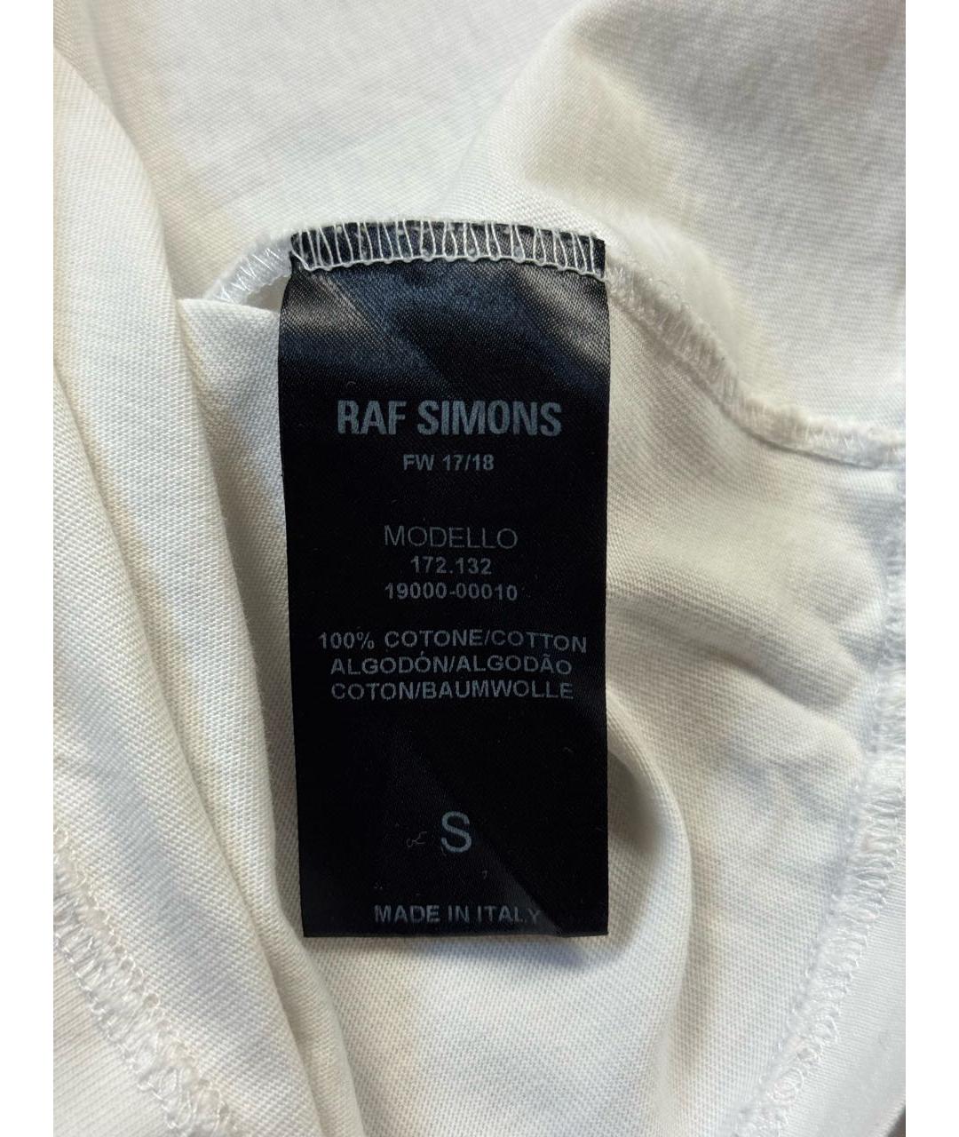 RAF SIMONS Белая хлопковая футболка, фото 7