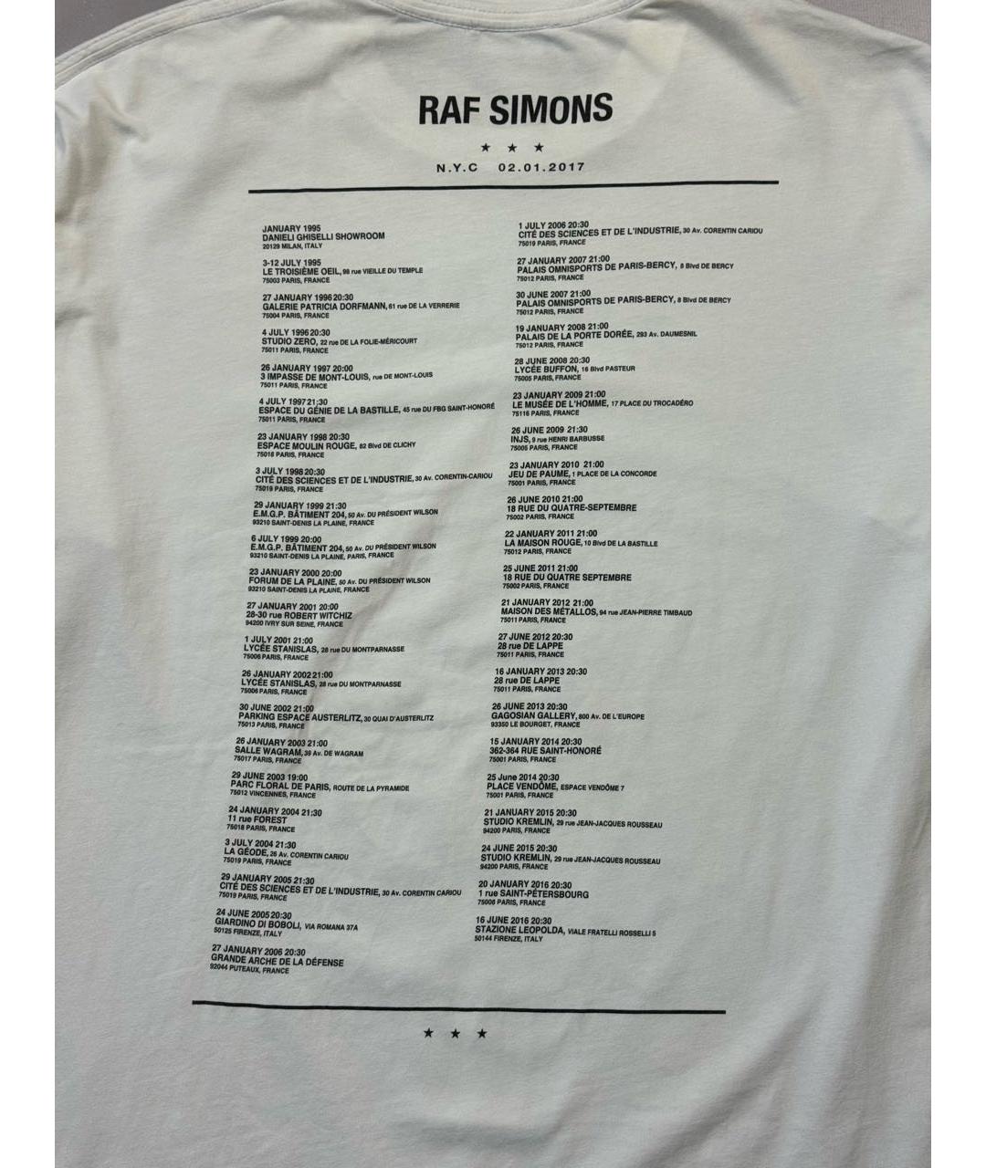 RAF SIMONS Белая хлопковая футболка, фото 5