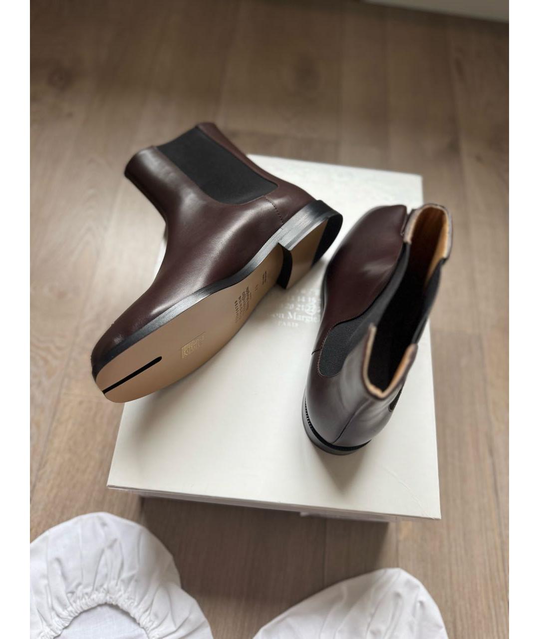 MAISON MARGIELA Коричневые кожаные ботинки, фото 6