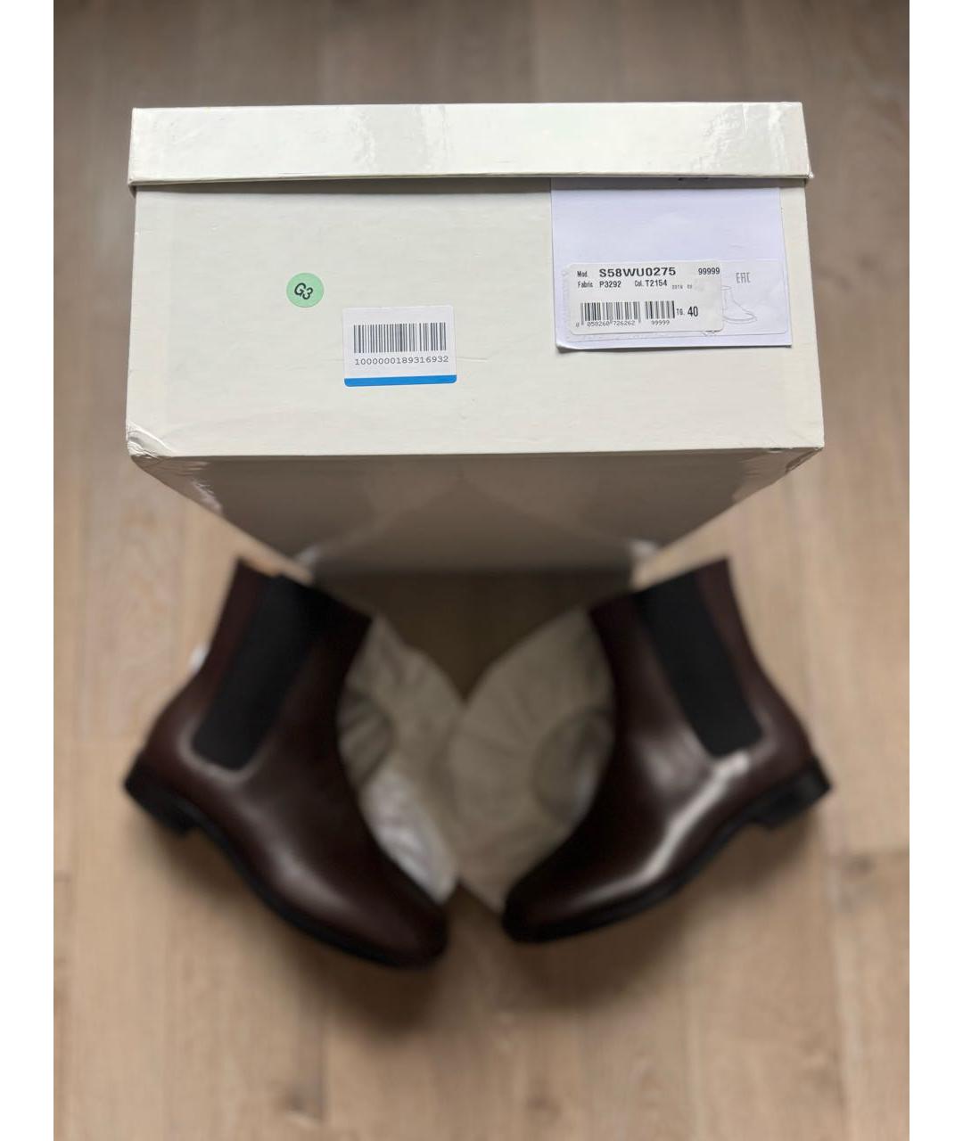 MAISON MARGIELA Коричневые кожаные ботинки, фото 8