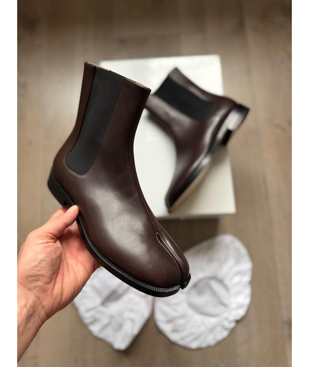 MAISON MARGIELA Коричневые кожаные ботинки, фото 4