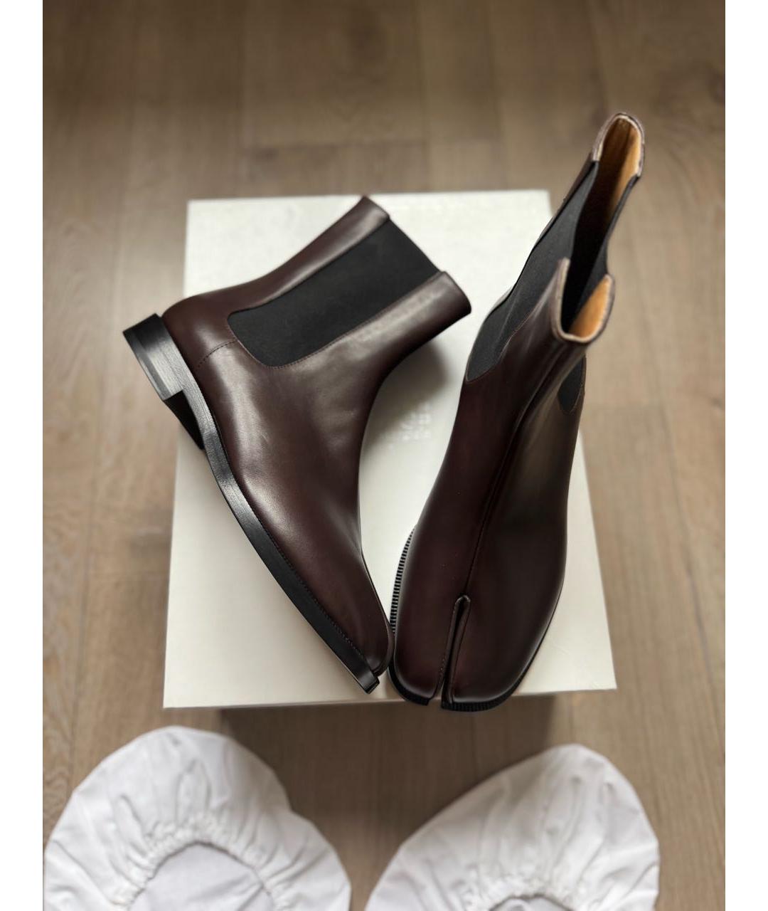 MAISON MARGIELA Коричневые кожаные ботинки, фото 5