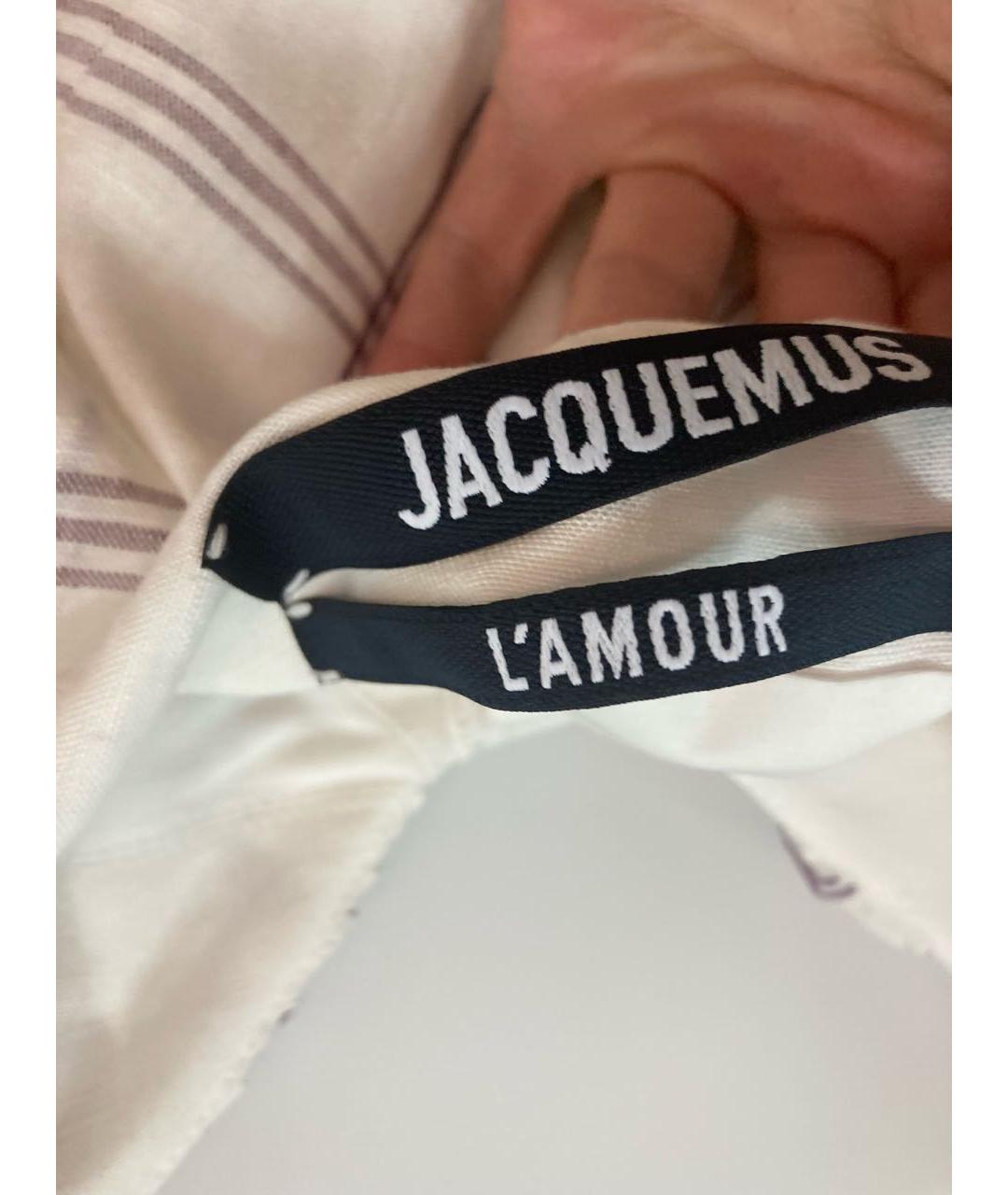 JACQUEMUS Белая льняная майка, фото 4
