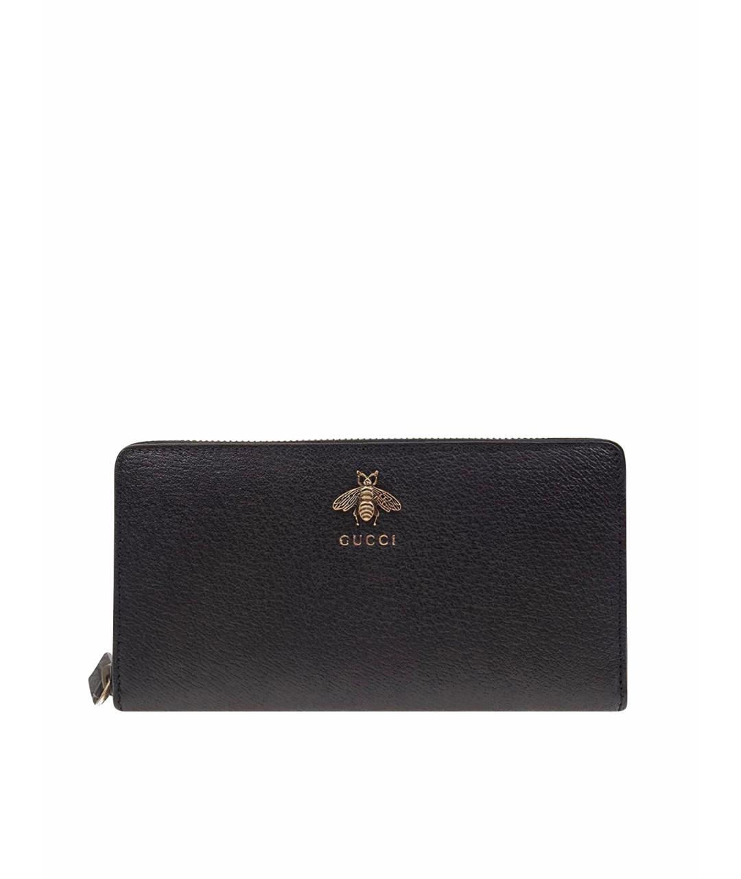 GUCCI Черный кожаный кошелек, фото 1