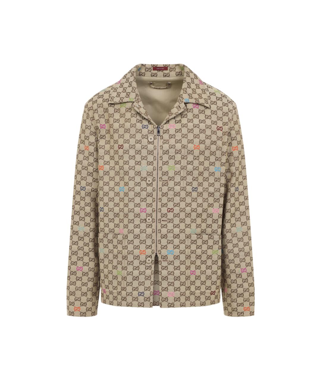 GUCCI Бежевая хлопковая куртка, фото 1