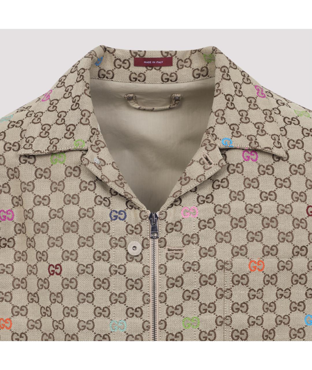 GUCCI Бежевая хлопковая куртка, фото 5