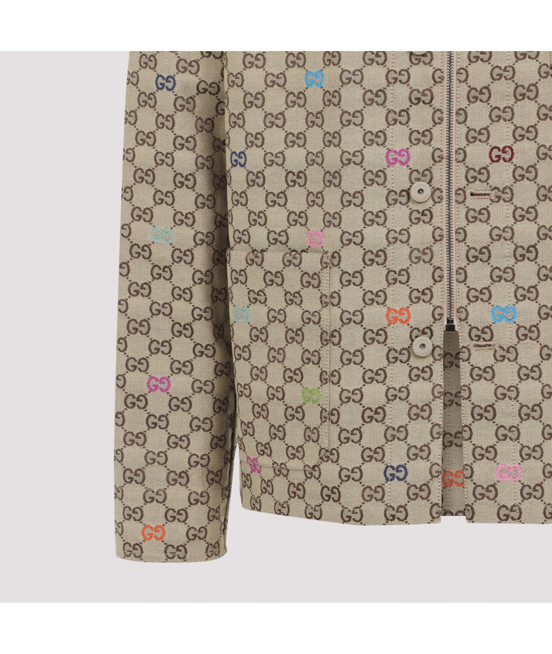 GUCCI Бежевая хлопковая куртка, фото 6