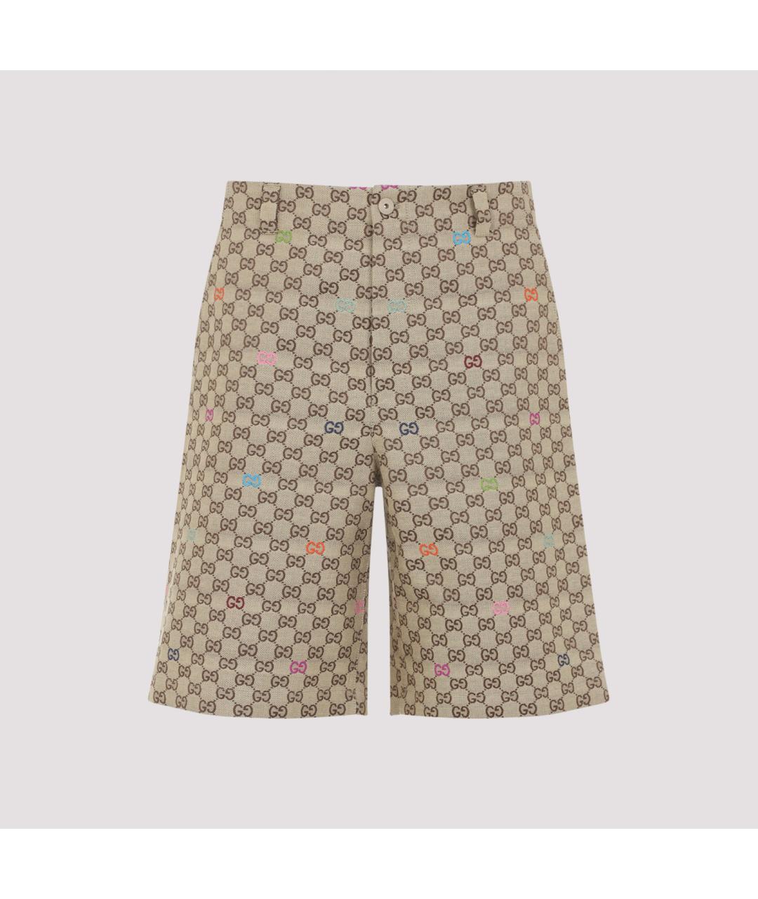 GUCCI Бежевые хлопковые шорты, фото 3