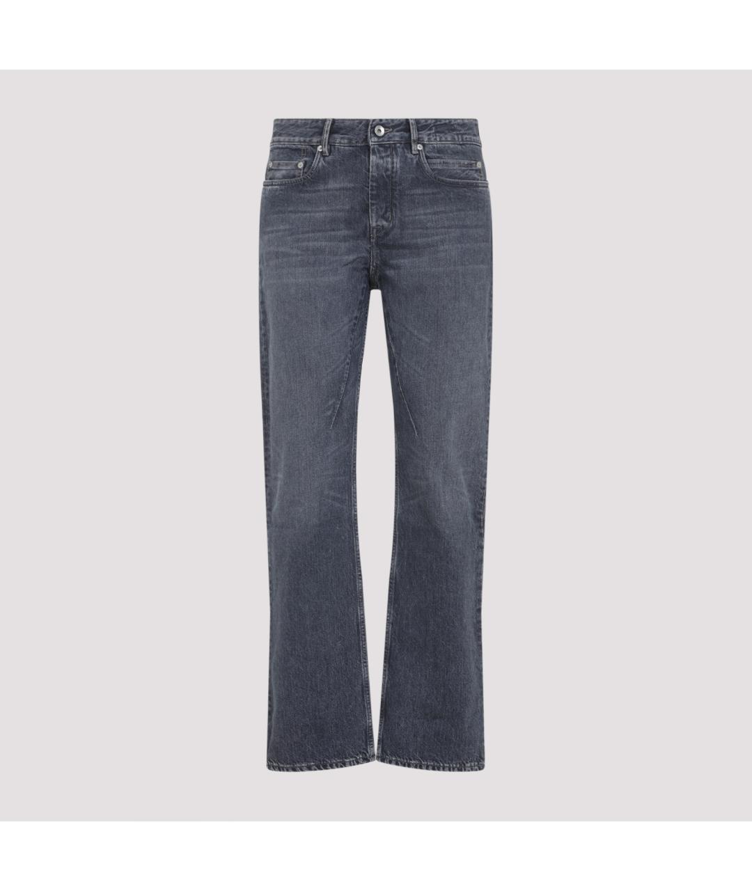 RICK OWENS DRKSHDW Серые хлопковые прямые джинсы, фото 3