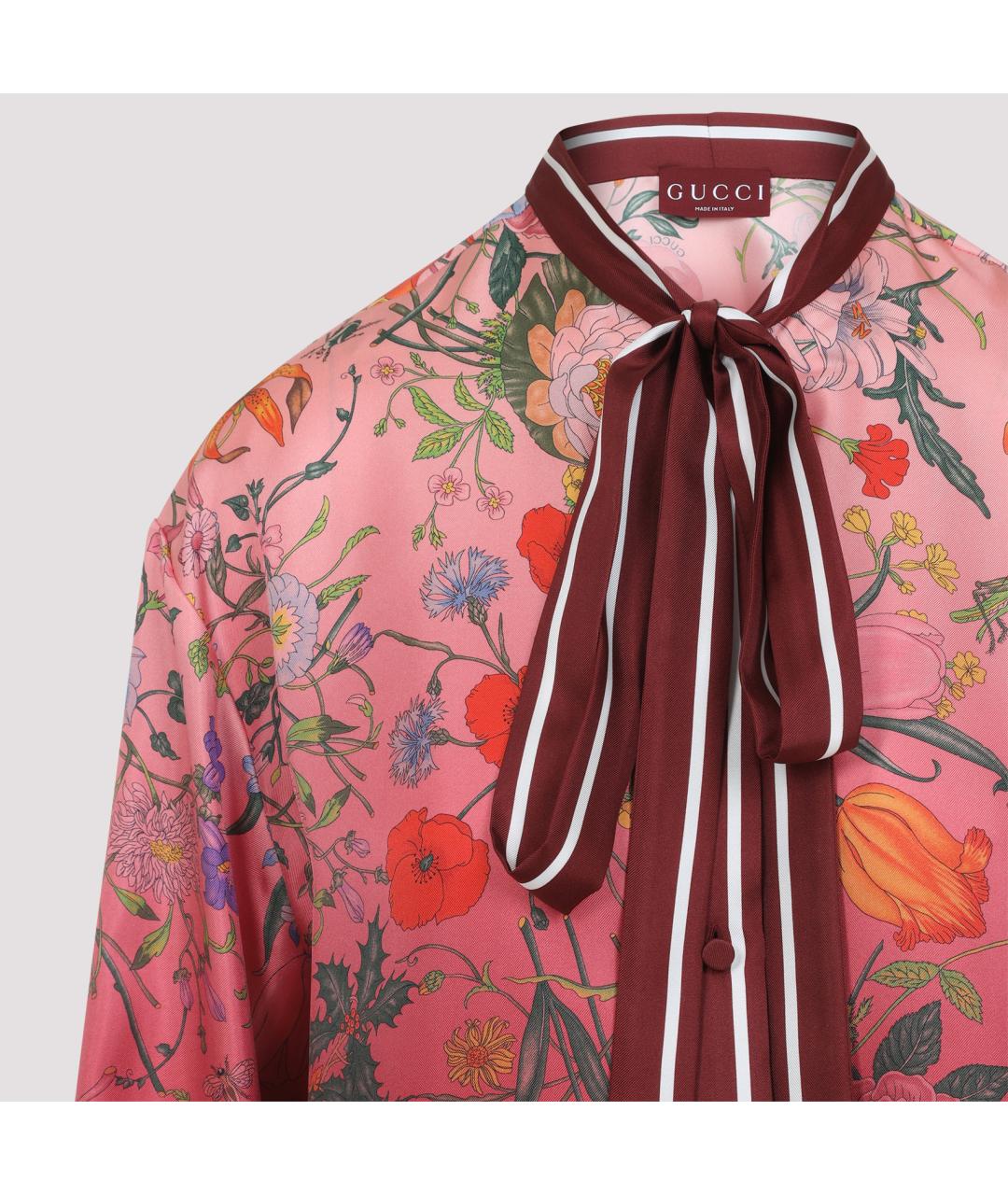 GUCCI Мульти шелковая рубашка, фото 6