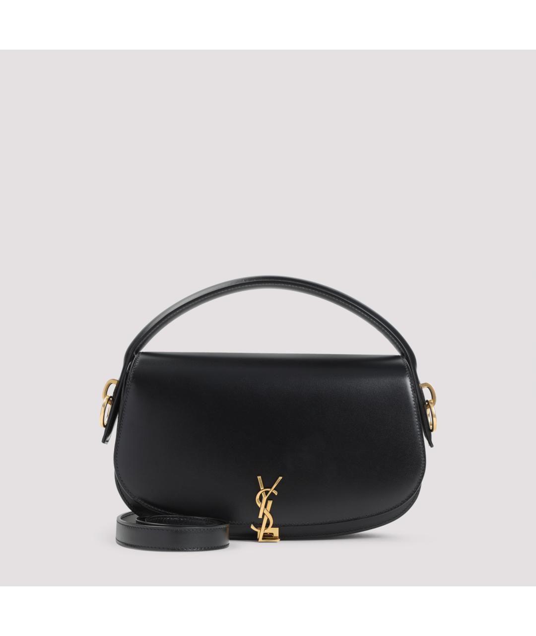 SAINT LAURENT Черная кожаная сумка с короткими ручками, фото 2