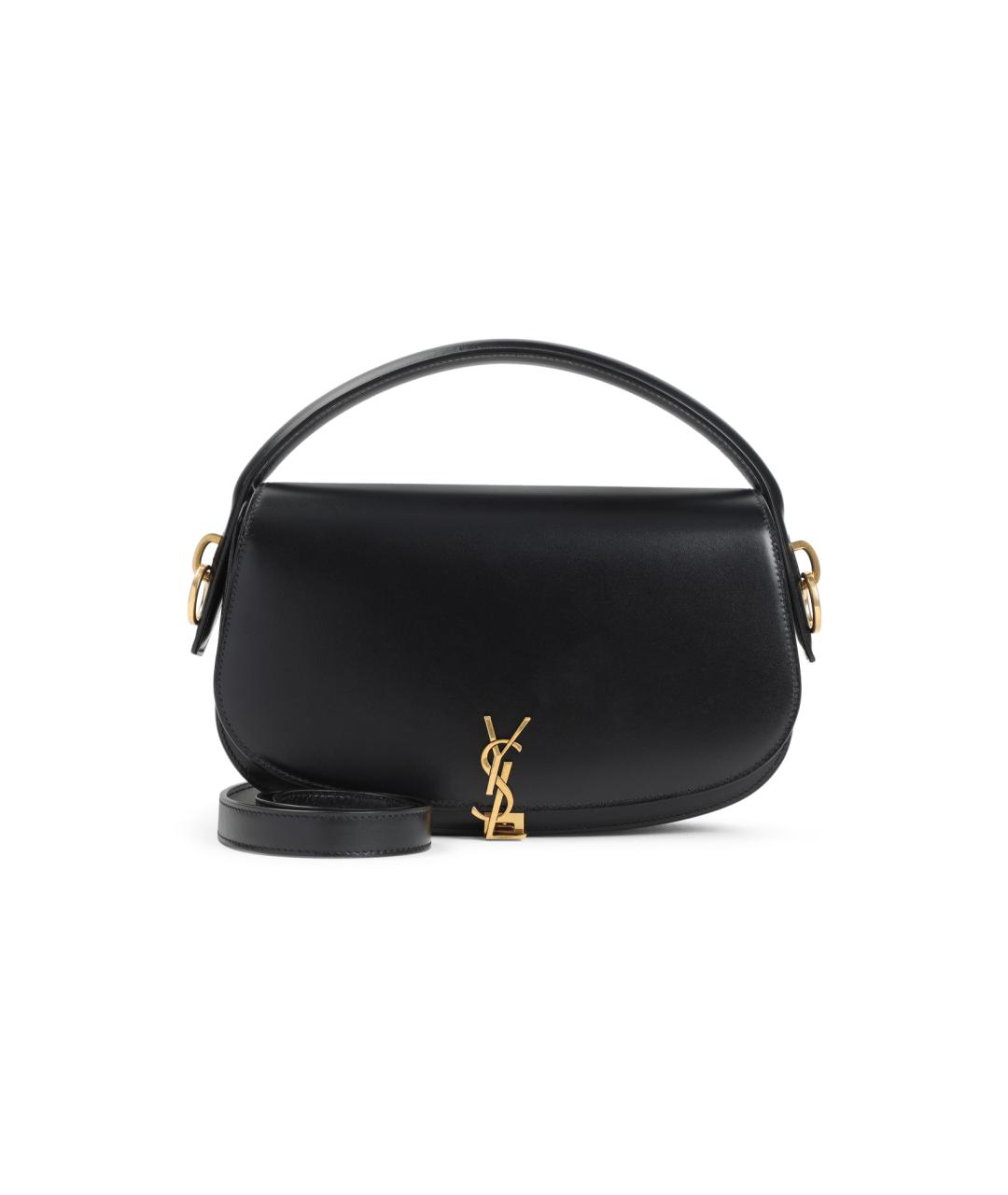 SAINT LAURENT Черная кожаная сумка с короткими ручками, фото 1