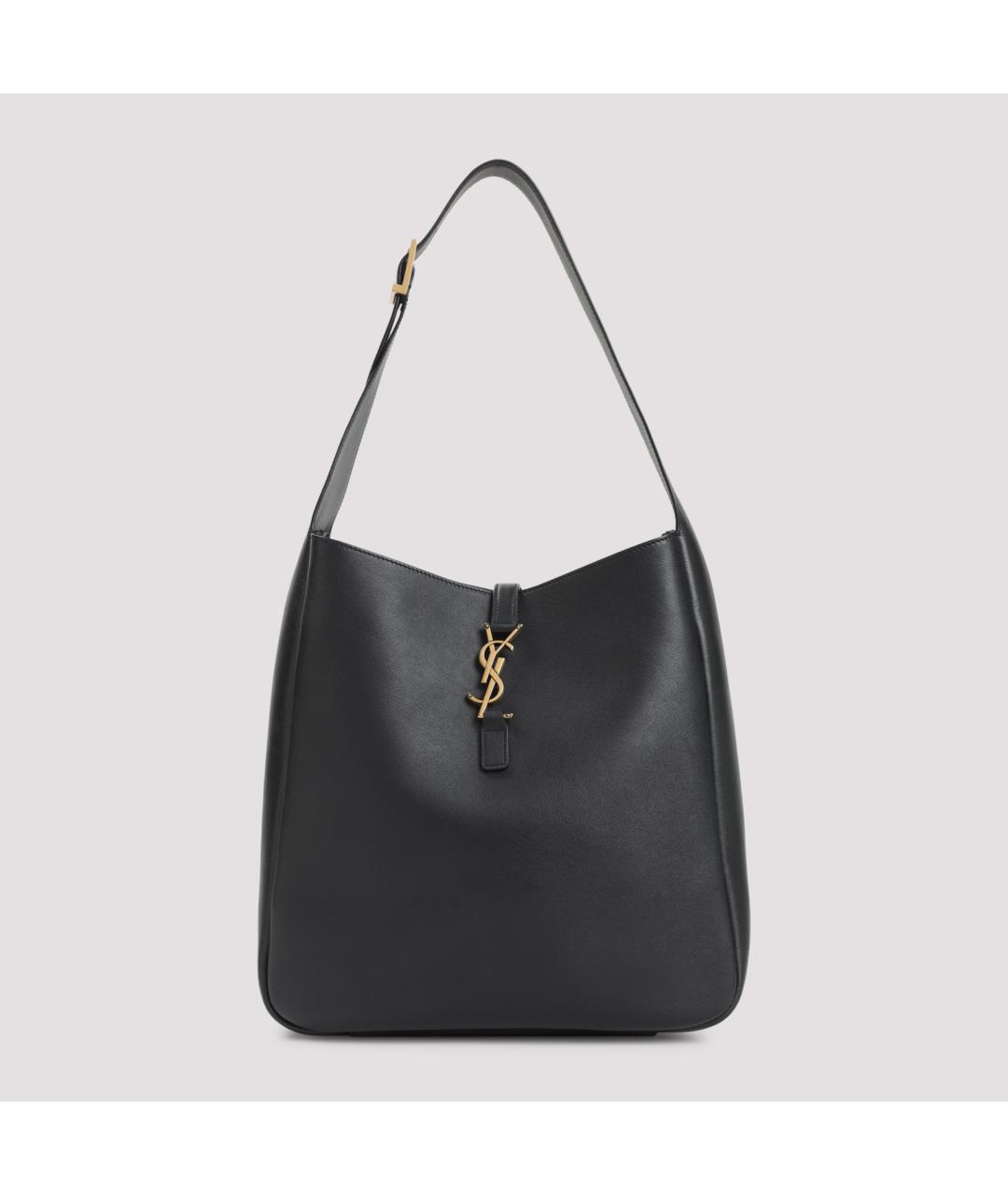 SAINT LAURENT Черная кожаная сумка тоут, фото 3