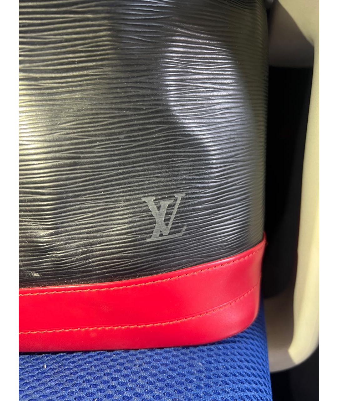 LOUIS VUITTON Черная кожаная сумка тоут, фото 7