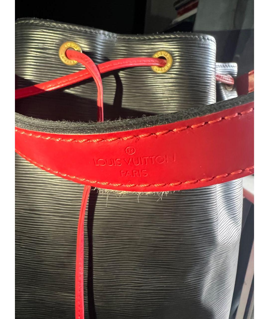 LOUIS VUITTON Черная кожаная сумка тоут, фото 3