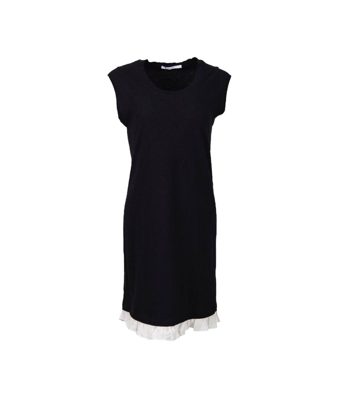 T BY ALEXANDER WANG Черное хлопковое повседневное платье, фото 1