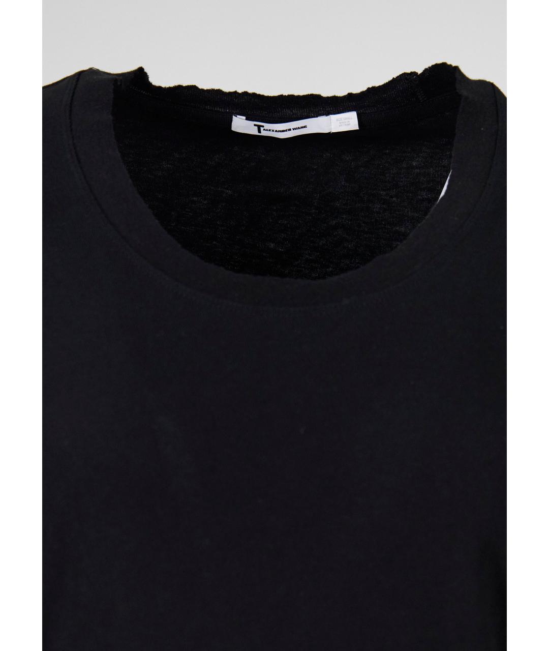 T BY ALEXANDER WANG Черное хлопковое повседневное платье, фото 3