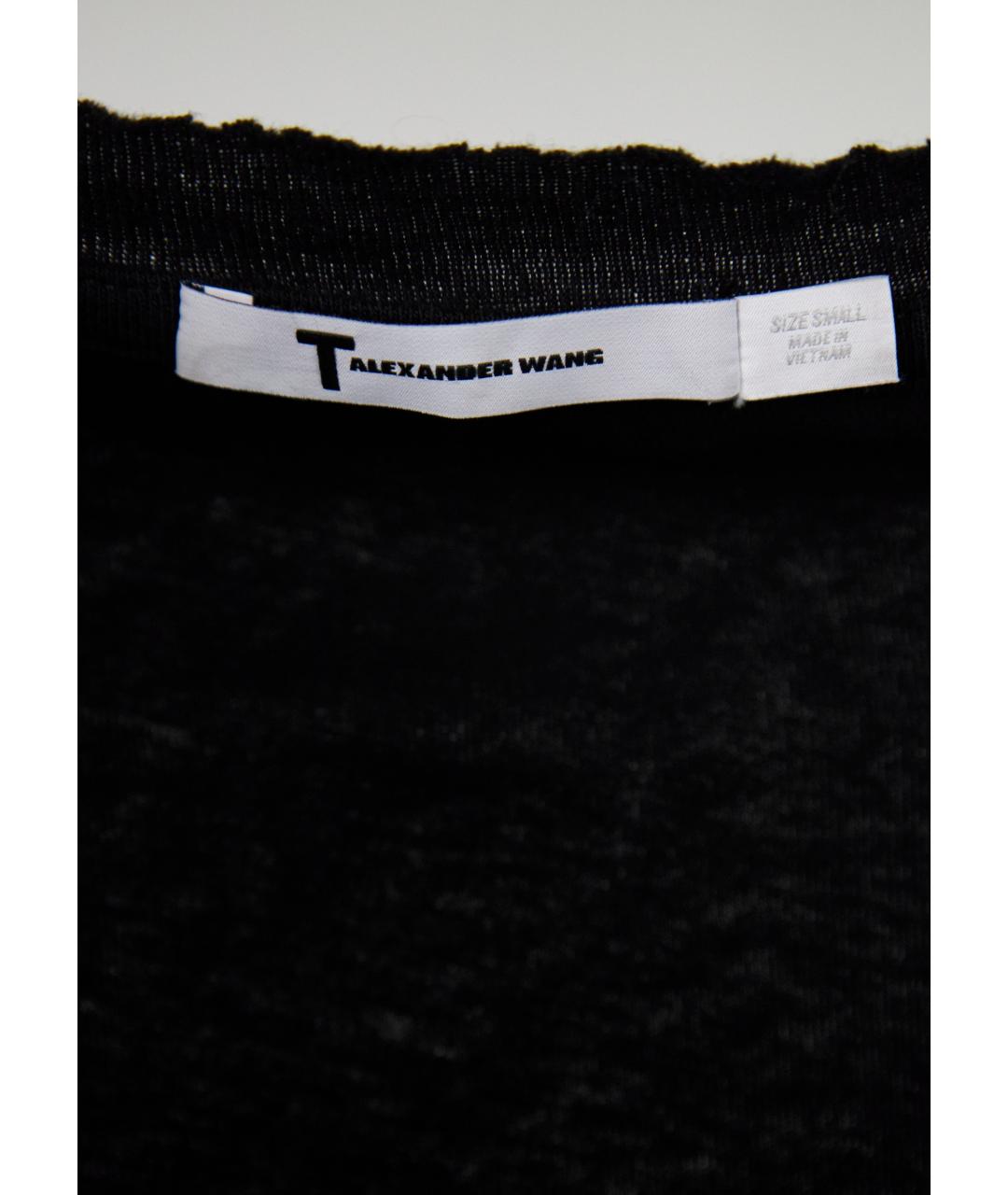 T BY ALEXANDER WANG Черное хлопковое повседневное платье, фото 5