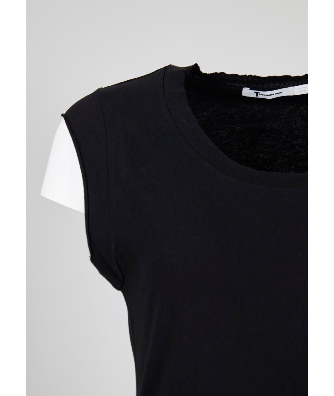 T BY ALEXANDER WANG Черное хлопковое повседневное платье, фото 2