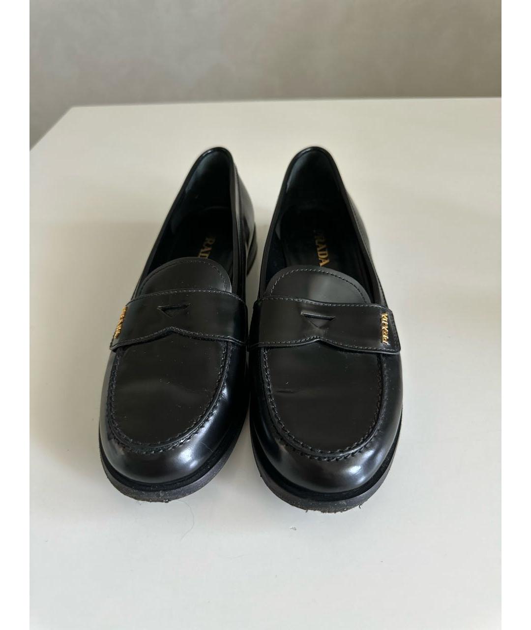 PRADA Черные кожаные лоферы, фото 2