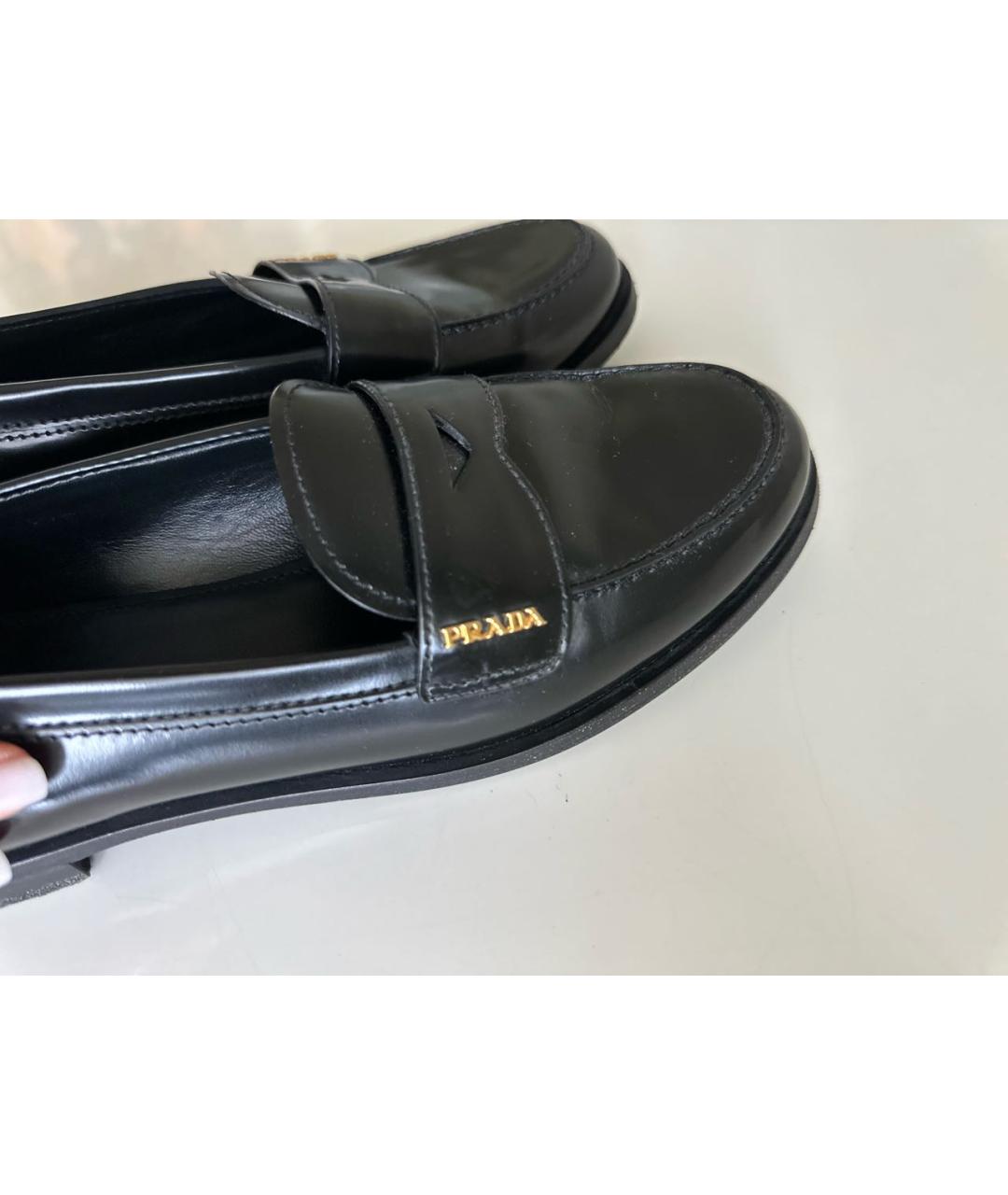 PRADA Черные кожаные лоферы, фото 5