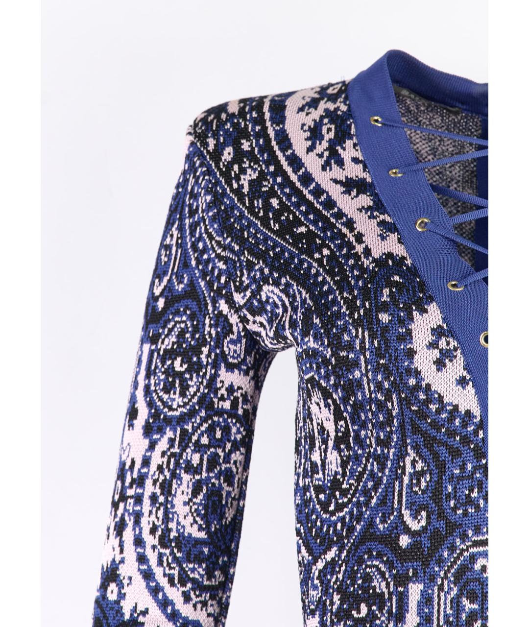 BALMAIN Синее вискозное повседневное платье, фото 2