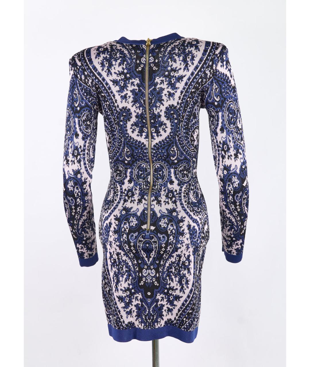 BALMAIN Синее вискозное повседневное платье, фото 5