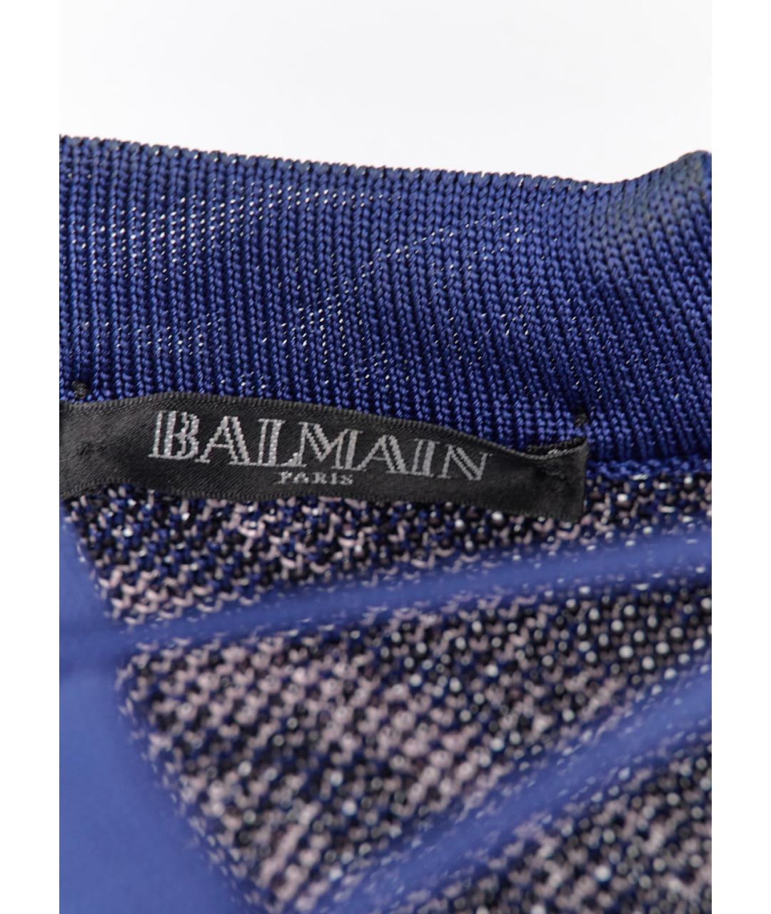 BALMAIN Синее вискозное повседневное платье, фото 4