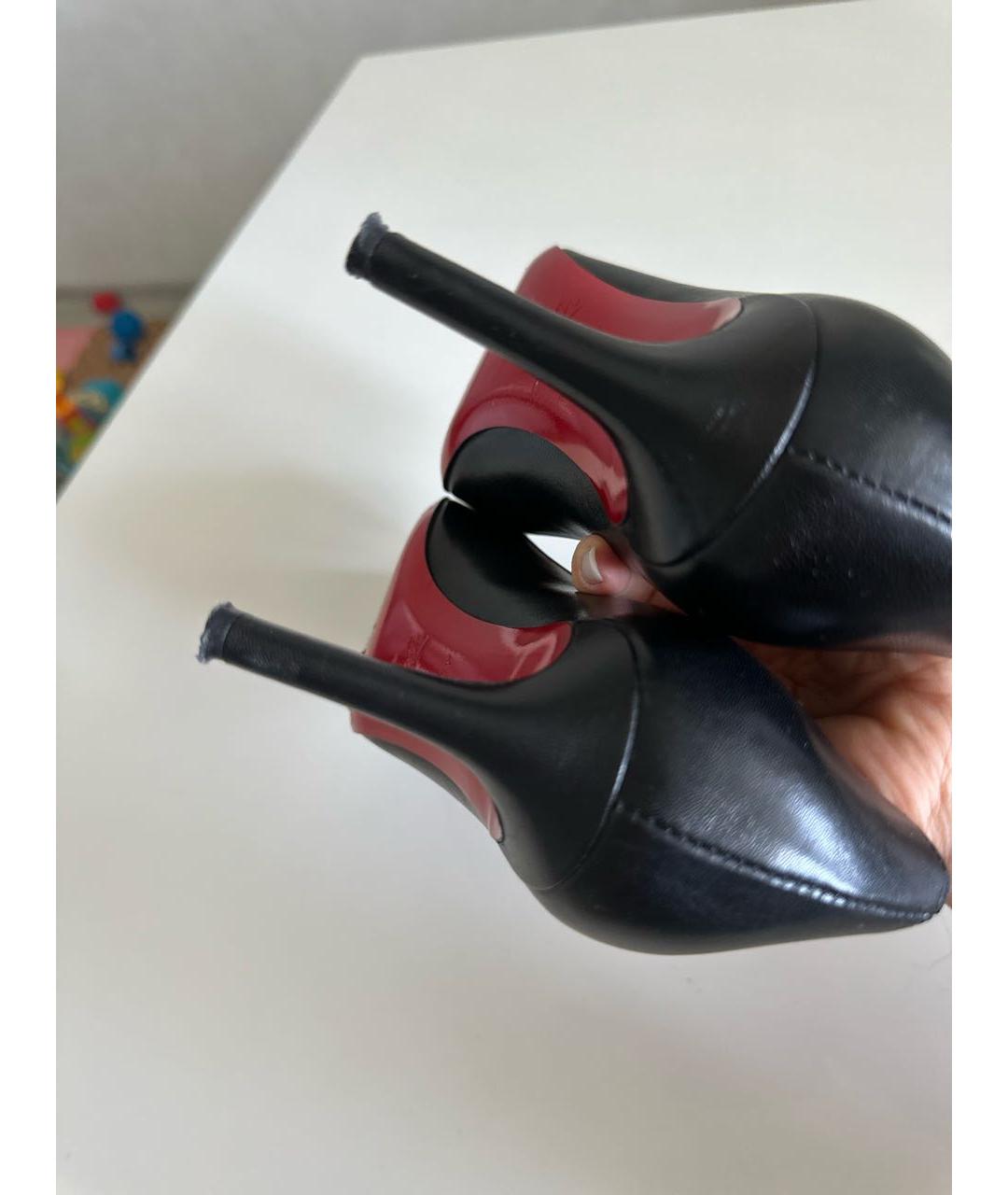 CHRISTIAN LOUBOUTIN Черные кожаные туфли, фото 6