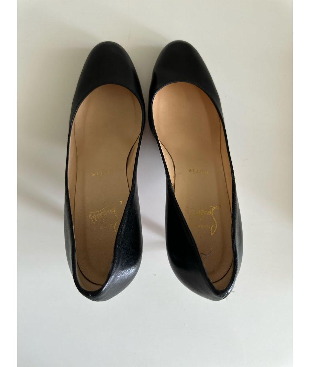 CHRISTIAN LOUBOUTIN Черные кожаные туфли, фото 3
